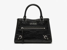 GUESS CZARNA LAKIEROWANA TOREBKA KLASYCZNA Z ĆWIEKAMI 18x26x10 1GŁA