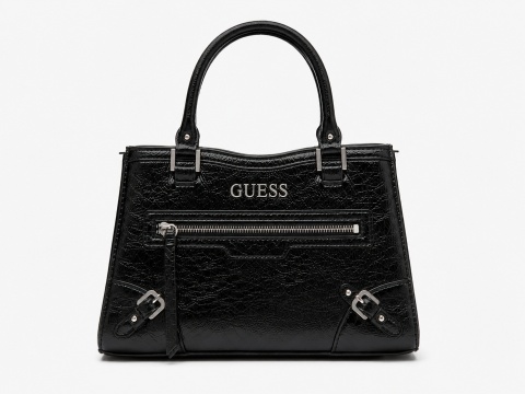 GUESS CZARNA LAKIEROWANA TOREBKA KLASYCZNA Z ĆWIEKAMI 18x26x10 1GŁA