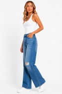 GUESS 80s Straight Jeans – damskie jeansy wide leg z przetarciami, rozmiar 26