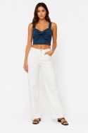 GUESS Jeans Top damski jeansowy z kokardą niebieski rozmiar S