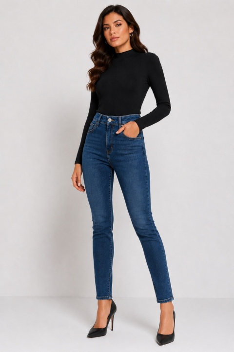 GUESS Jen Skinny Jeans W24 / EU34 – Wysoki Stan – Niebieskie Jeansy Skinny – Nowe z Metką