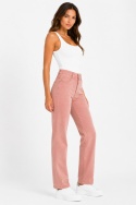 GUESS Kelly Straight – damskie spodnie z imitacji zamszu, pudrowy róż, rozmiar 24