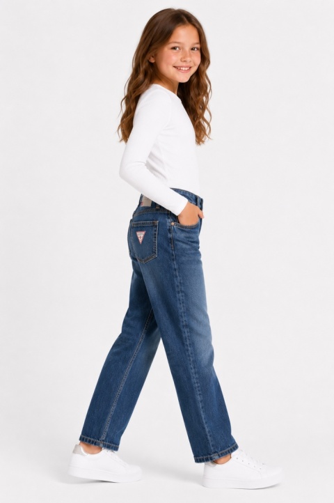 GUESS Kids Jeansy Dziewczęce Straight Fit Niebieskie Denim Rozm. 24 / EU 24