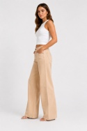 GUESS Los Angeles Spodnie damskie wide leg beżowe – rozmiar W25 L32 – nowe z metką