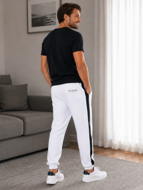 GUESS Męskie spodnie dresowe Jogger białe rozmiar XXL