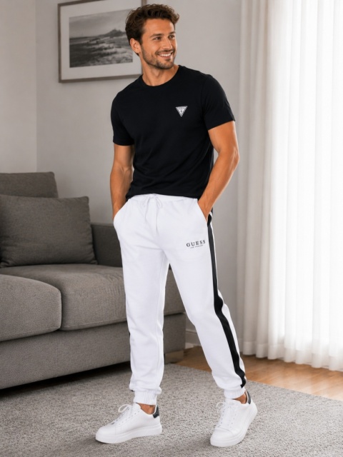GUESS Męskie spodnie dresowe Jogger białe rozmiar XXL