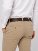 GUESS Skórzany pasek męski brązowy z tłoczonym logo – model Steve Adjustable Pant, rozmiar S