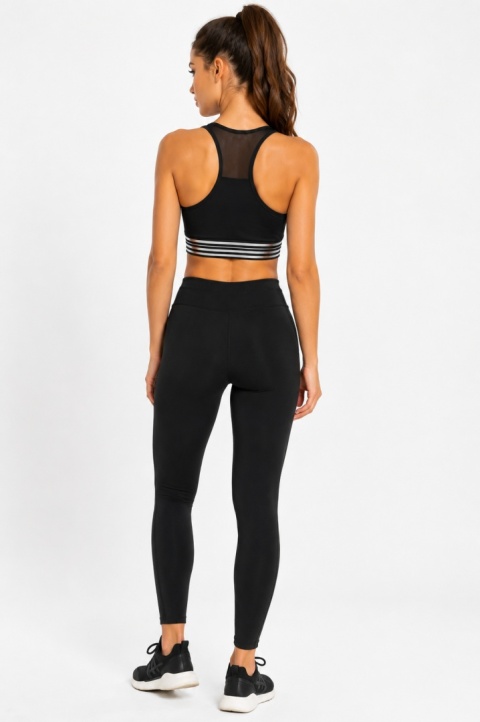 GUESS Veda Active Top – sportowy top damski z zamkiem, czarny, rozmiar S