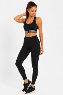 GUESS Veda Active Top – sportowy top damski z zamkiem, czarny, rozmiar S