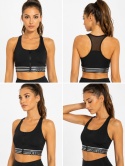 GUESS Veda Active Top – sportowy top damski z zamkiem, czarny, rozmiar S