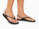 Havaianas Japonki Damskie Czarne z Paskiem na Piętę – Rozmiar 39