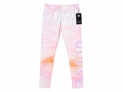 Legginsy dziecięce Guess Kids Floral Print Pink – pastelowy wzór, logo GUESS Rozmiar 122