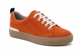 Paco Mishel Sneakersy pomarańczowe – sztruksowe, casual, rozmiar 43