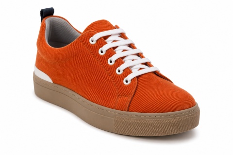 Paco Mishel Sneakersy pomarańczowe – sztruksowe, casual, rozmiar 43