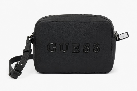 Powystawa GUESS Broderick Mini Camera Bag Czarna Torebka Damska Listonoszka Logo
