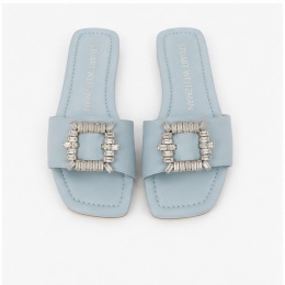 STUART WEITZMAN – luksusowe klapki z kryształową ozdobą Rozmiar: 36