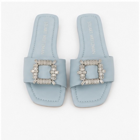 STUART WEITZMAN – luksusowe klapki z kryształową ozdobą Rozmiar: 36