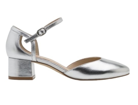 Buty damskie czółenka srebrne na klocku skórzane Anna Field rozmiar 36