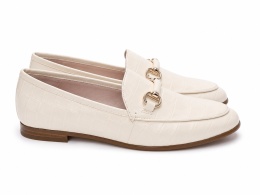 Dune London Loafers Cream Croc złotym detalem rozmiar 36