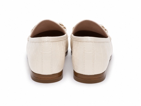 Dune London Loafers Cream Croc złotym detalem rozmiar 36