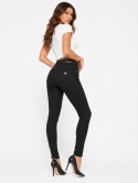 GUESS 1981 Skinny High Rise Jeans Damskie Czarne w Delikatne Prążki – Rozmiar 24