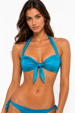 GUESS Beach – Góra od stroju kąpielowego Bralette z wiązaniem – Turkusowa – Rozmiar M