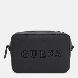 GUESS CZARNA KLASYCZNA TOREBKA Z LOGO I REGULOWANYM PASKIEM 12x6,5x20