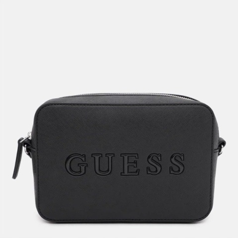 GUESS CZARNA KLASYCZNA TOREBKA Z LOGO I REGULOWANYM PASKIEM 12x6,5x20