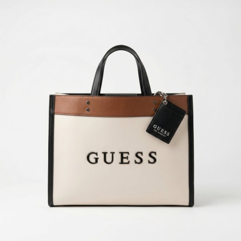 Guess Khai Tote HFWV8915250 Damska Torebka Shopper Beżowo-Brązowa