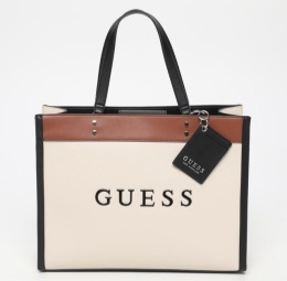 Guess Khai Tote HFWV8915250 Damska Torebka Shopper Beżowo-Brązowa