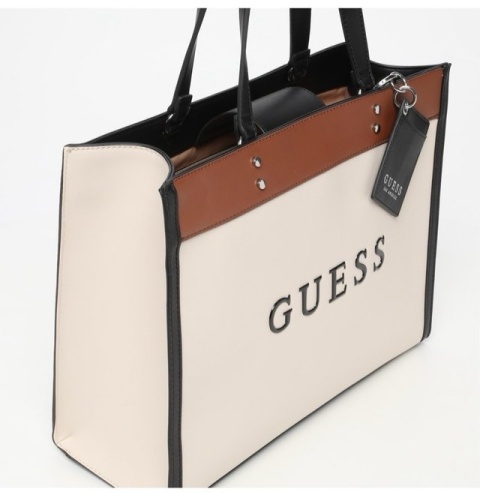 Guess Khai Tote HFWV8915250 Damska Torebka Shopper Beżowo-Brązowa