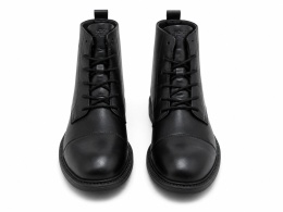 Jack & Jones skórzane botki męskie czarne sznurowane – rozmiar 42
