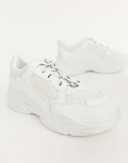 MISSGUIDED CHUNKY TRAINERS BIAŁE SPORTOWE PLATFORMA ROZM 41