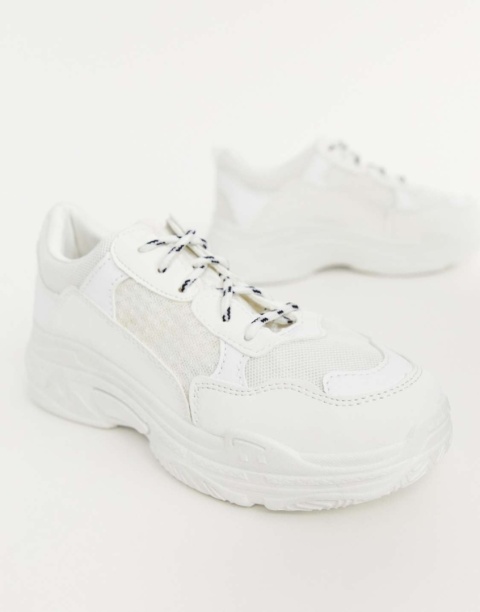 MISSGUIDED CHUNKY TRAINERS BIAŁE SPORTOWE PLATFORMA ROZM 41
