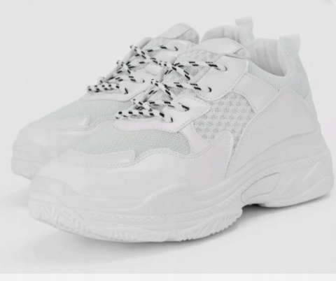 MISSGUIDED CHUNKY TRAINERS BIAŁE SPORTOWE PLATFORMA ROZM 41