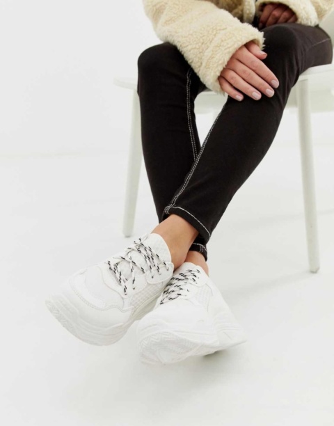 MISSGUIDED CHUNKY TRAINERS BIAŁE SPORTOWE PLATFORMA ROZM 41