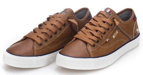 Mustang Shoes – męskie sneakersy/trampki brązowe, rozmiar 47