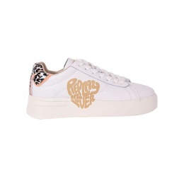 Replay – damskie sneakersy platformowe białe z printem i motywem panterki, rozmiar 38