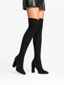 Sacha Essentials Kozaki Damskie za Kolano Czarne Stretch na Słupku 40