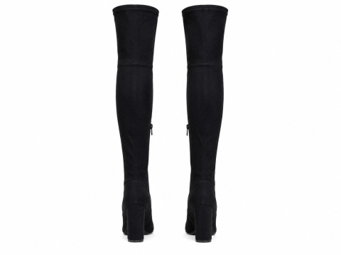 Sacha Essentials Kozaki Damskie za Kolano Czarne Stretch na Słupku 40