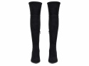 Sacha Essentials Kozaki Damskie za Kolano Czarne Stretch na Słupku 40