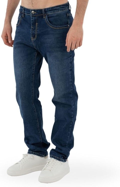 TONY BACKER - Jeansy męskie Regular Fit, proste , 36/50 L
