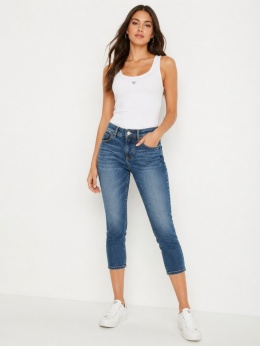 GUESS 1981 Capri Button Jeans Damskie Elastyczny denim rozmiar 38