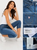 GUESS 1981 Capri Button Jeans Damskie Elastyczny denim rozmiar 38