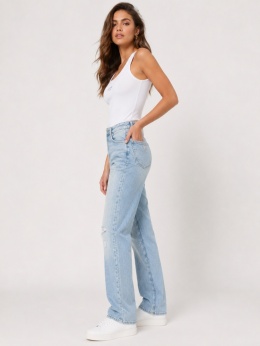 GUESS 1981 Reborn Denim 80’s Straight High Rise Jeans – damskie, jasnoniebieskie, rozmiar W29/L33