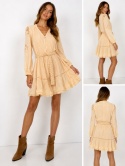 GUESS Arlita Dress W2GK22WE340 – kremowa sukienka boho z koronką i plecionym paskiem XS