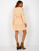 GUESS Arlita Dress W2GK22WE340 – kremowa sukienka boho z koronką i plecionym paskiem XS