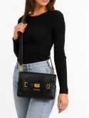 GUESS Czarna Torebka Damska Crossbody – Faktura Jaszczurki – 23 × 15 × 7 cm