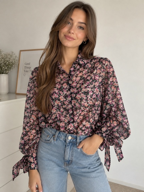 GUESS Guess Women’s Black/Pink Shirt rozmiar XS