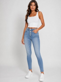 GUESS High Rise Skinny Fenice – damskie jeansy z wysokim stanem, jasny denim, W24 L29